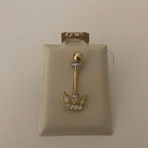 Princess gold belly button ring